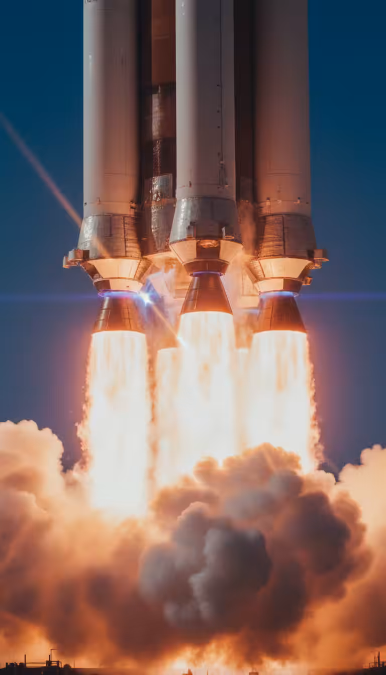 Rocket launching with fire and smoke — explosive sound effects