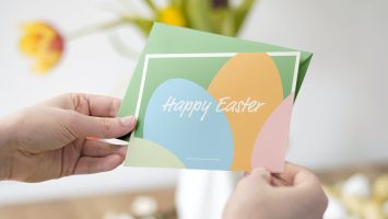 Colorful pre-designed Easter greeting card