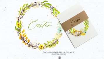 Easter - watercolor set by Webvilla