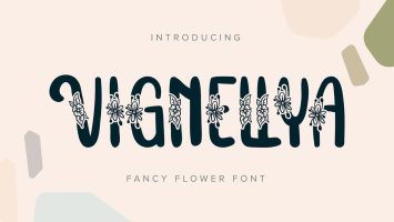 Vignellya | Fancy Flower Font by Vunira